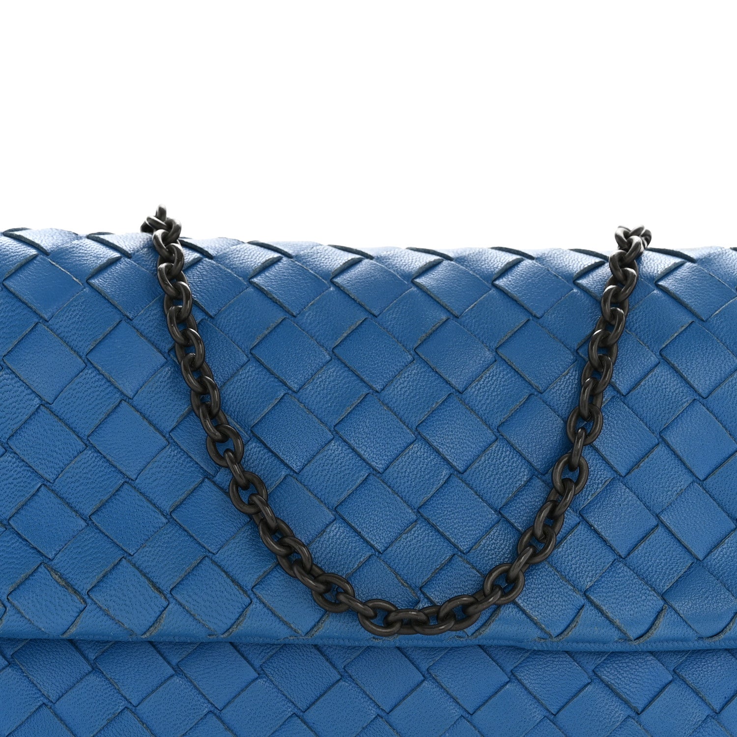 Bottega Veneta Nappa Intrecciato Small Chain Crossbody Blue 9 of 14