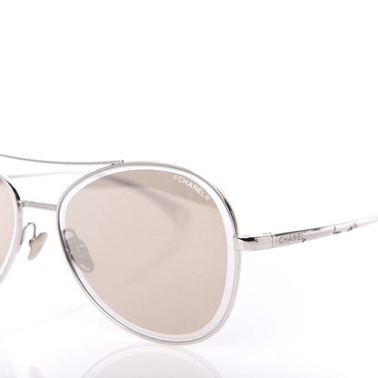 Chanel Metal Pilot Sunglasses 4260 Silver 7 of 8
