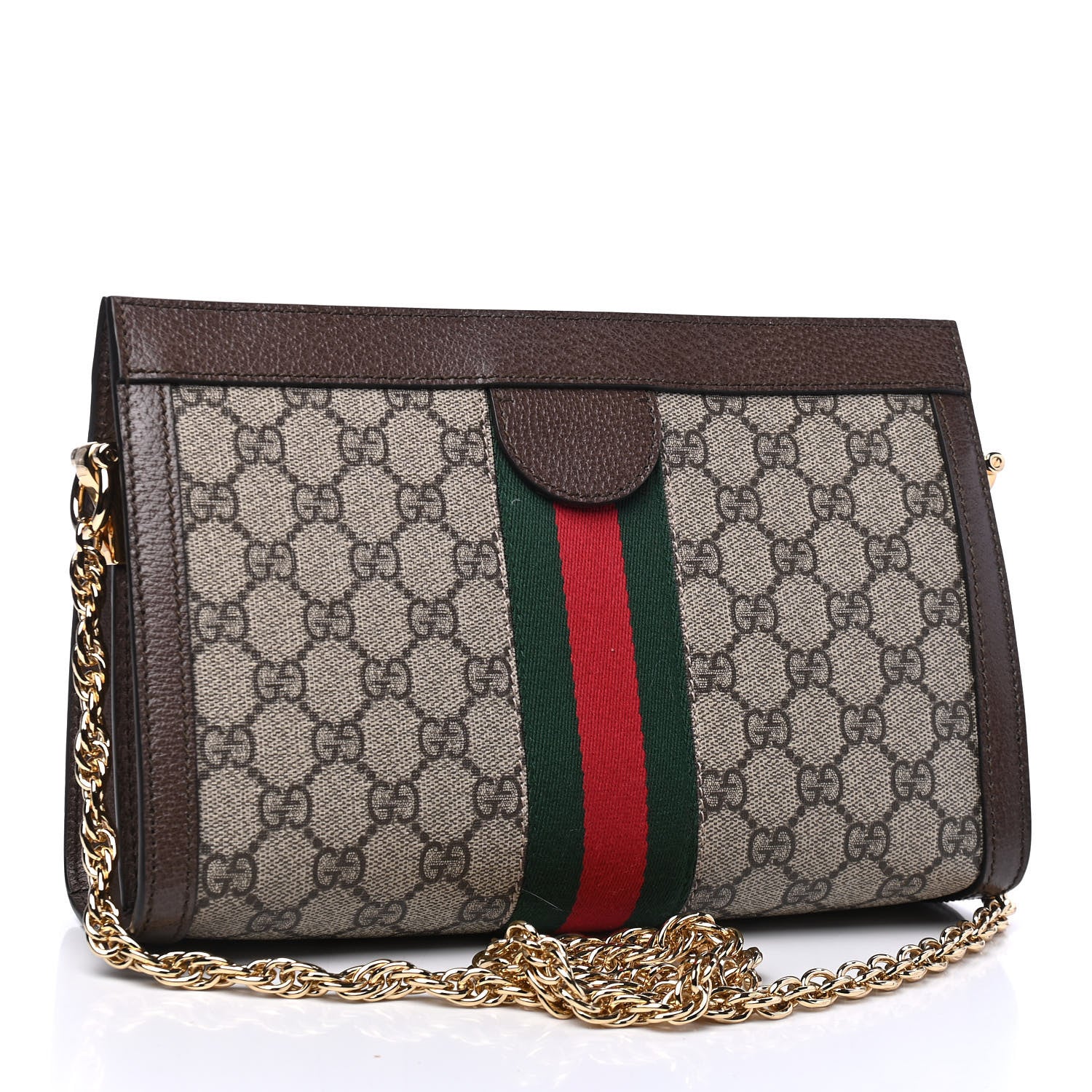 Gucci GG Supreme Monogram Web Small Ophidia Chain Shoulder Bag Brown 2 of 7