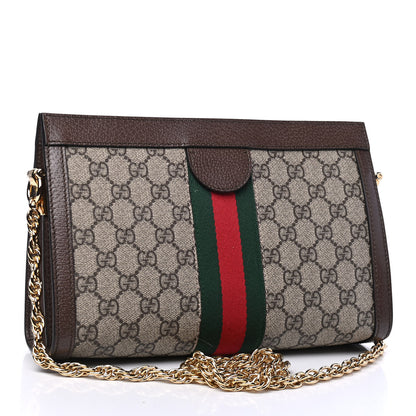 Gucci GG Supreme Monogram Web Small Ophidia Chain Shoulder Bag Brown 2 of 7