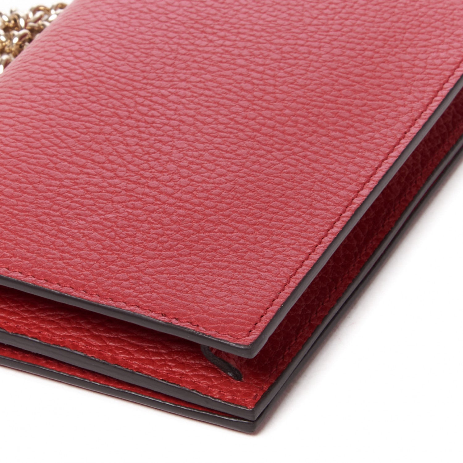Gucci Dollar Calfskin Medium Betty Chain Wallet Red 6 of 8