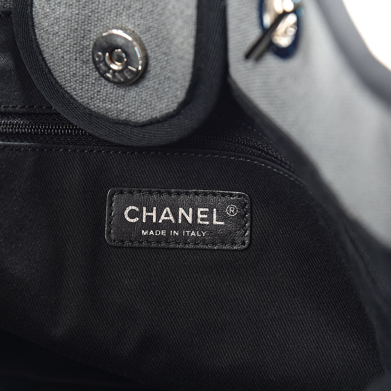 Chanel Canvas Large Deauville Tote Grey 6 of 10