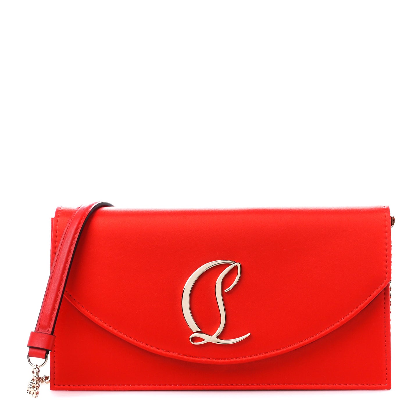 Satin Loubi54 Crossbody Clutch Red