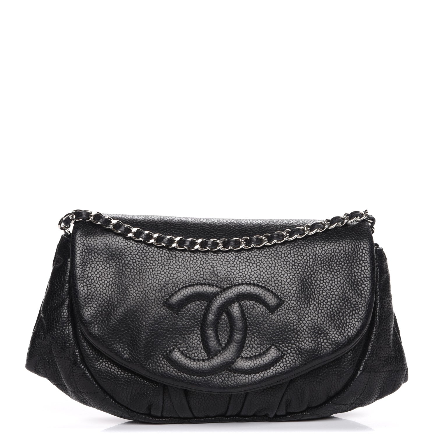 Chanel Caviar Half Moon Wallet On Chain WOC Black 1 of 8