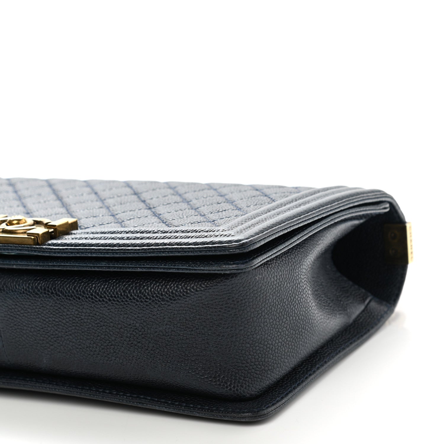 Chanel Caviar Quilted New Medium Boy Flap Dark Navy Blue 10 of 11