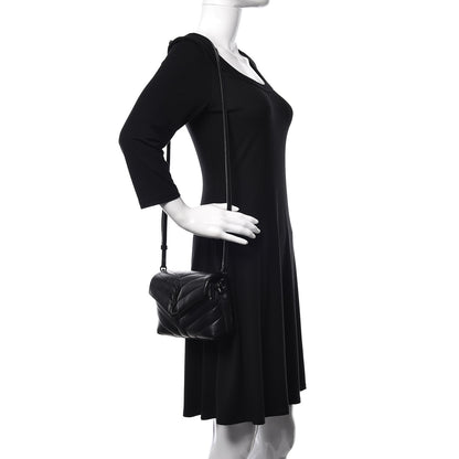 Saint Laurent Calfskin Y Quilted Monogram Toy Loulou Crossbody Bag Black 2 of 11