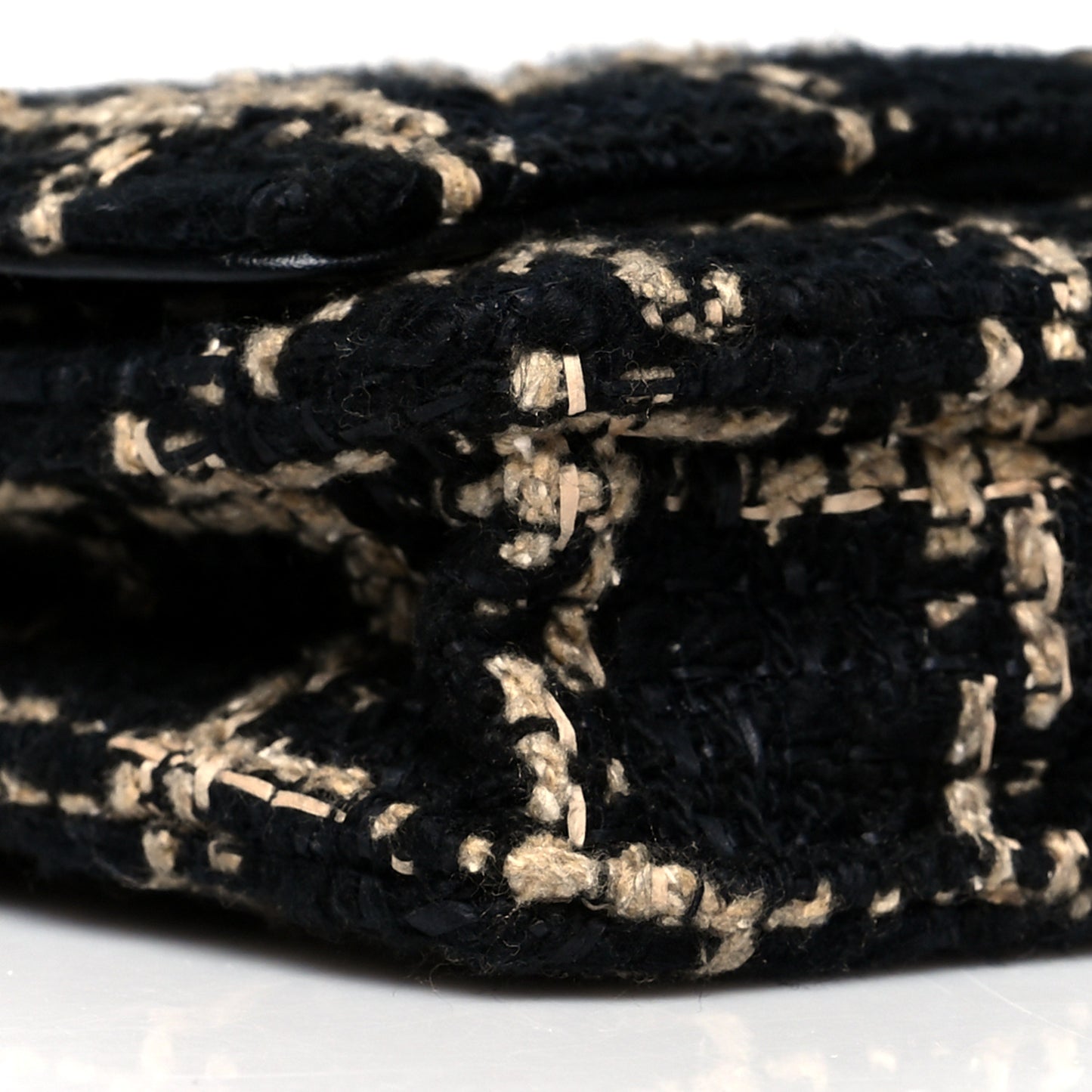Tweed Quilted Chanel 19 Wallet On Chain WOC Black Beige