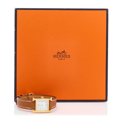 Hermes Stainless Steel Epsom 17.2mm Heure H Hour Quartz Watch Gold 5 of 5