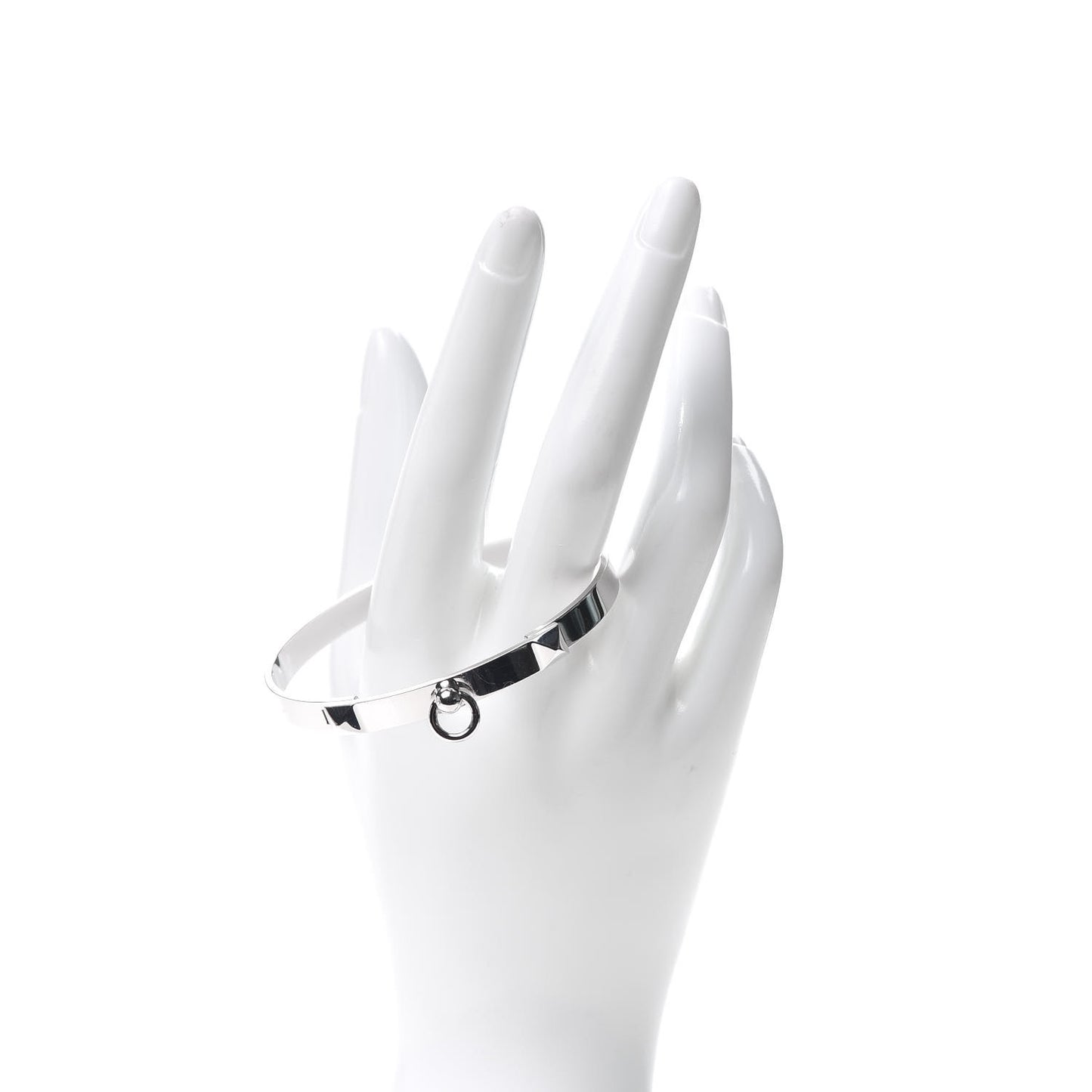 18K White Gold PM Collier De Chien Bracelet LG