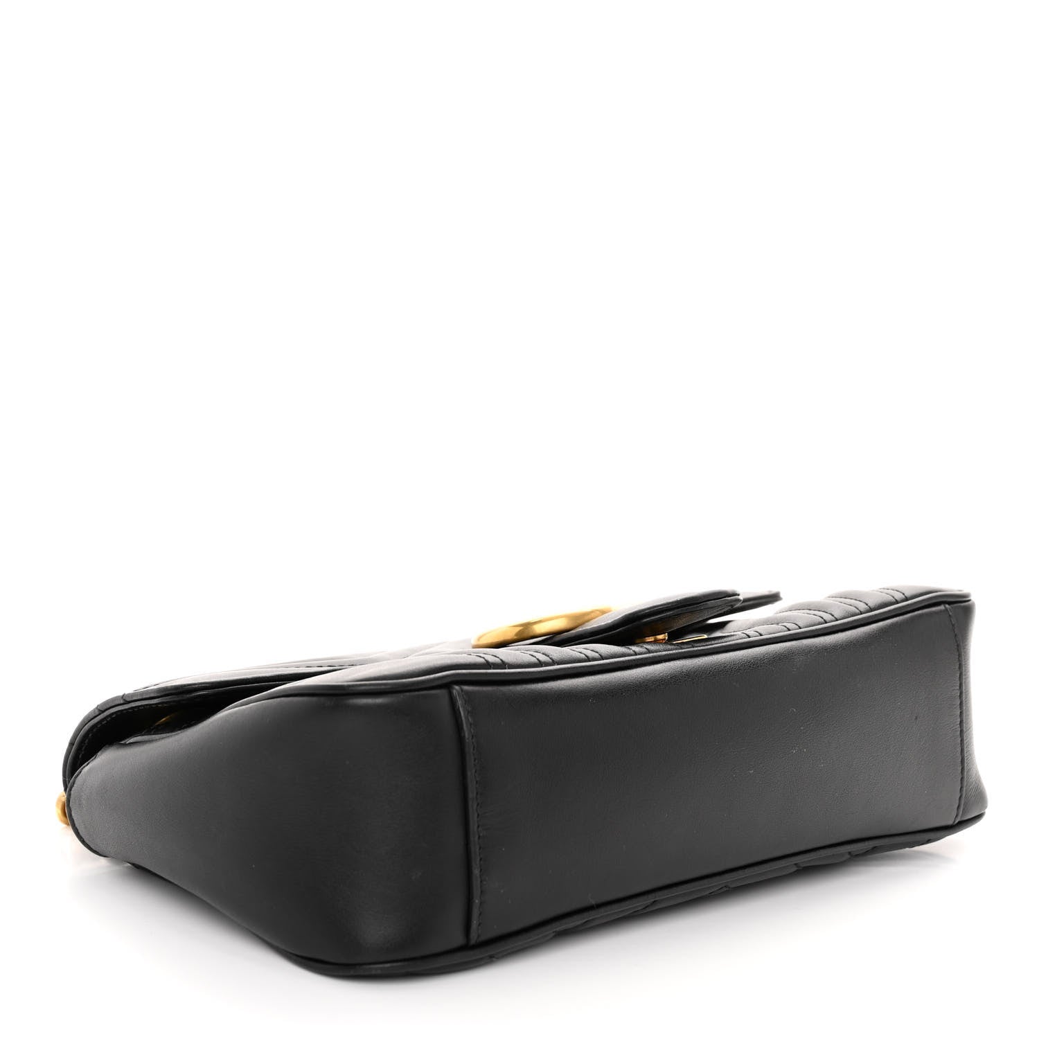 Gucci Calfskin Matelasse Small GG Marmont Shoulder Bag Black 4 of 11