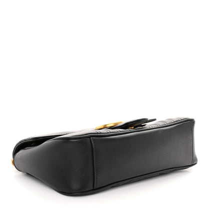 Gucci Calfskin Matelasse Small GG Marmont Shoulder Bag Black 4 of 11