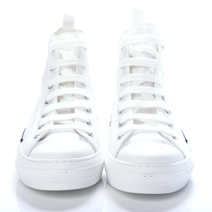 Christian Dior Technical Canvas Oblique Mens B23 High Top Sneakers 40 White 2 of 12