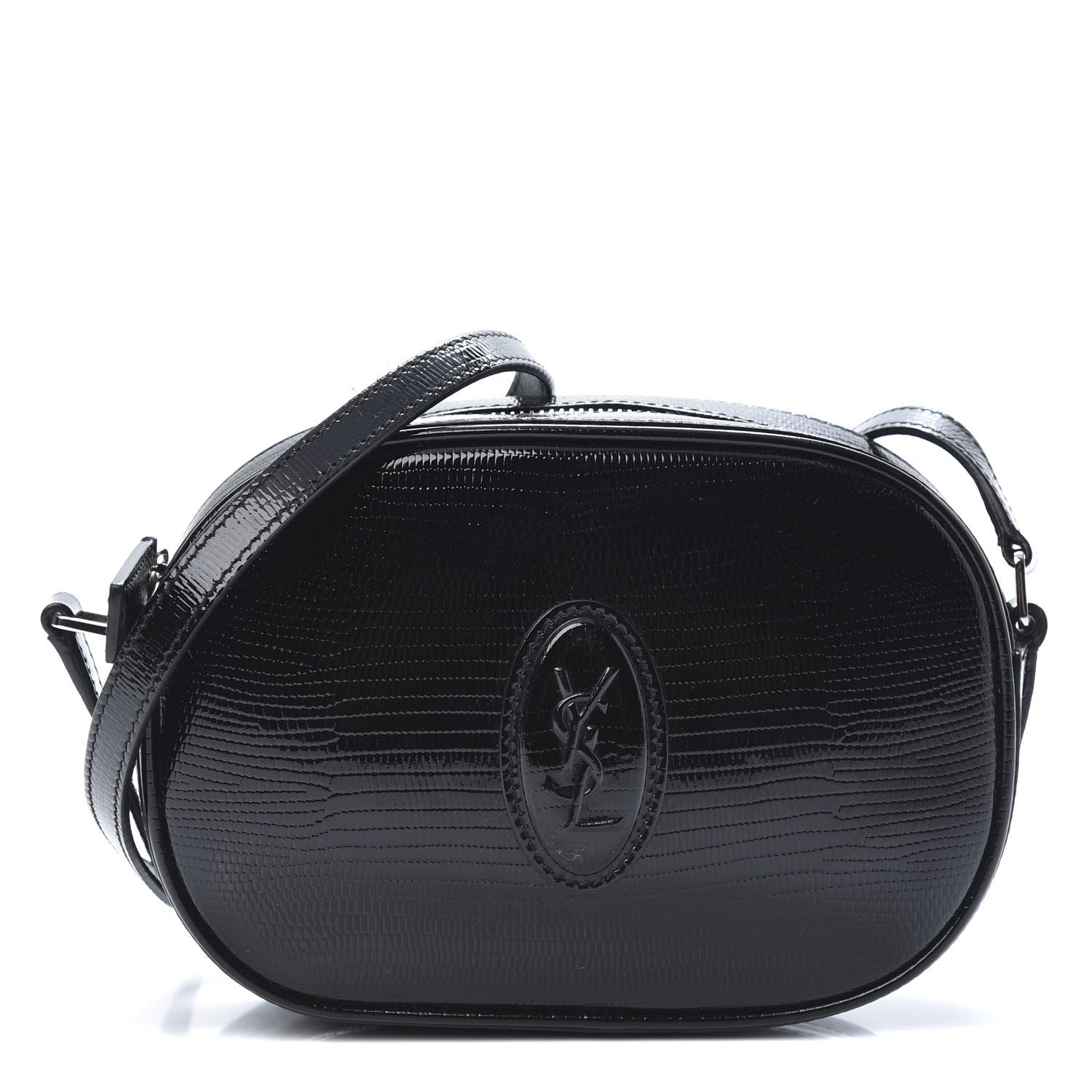 Saint Laurent Calfskin Lizard Embossed Le 61 Camera Bag Black 1 of 11