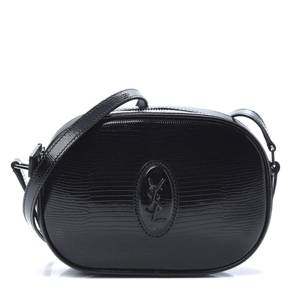 Saint Laurent Calfskin Lizard Embossed Le 61 Camera Bag Black 1 of 11