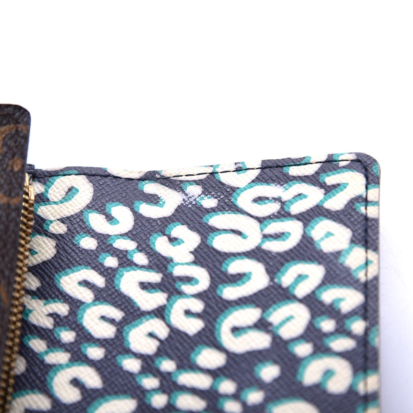 Monogram Leopard Sarah Wallet Blue Infini