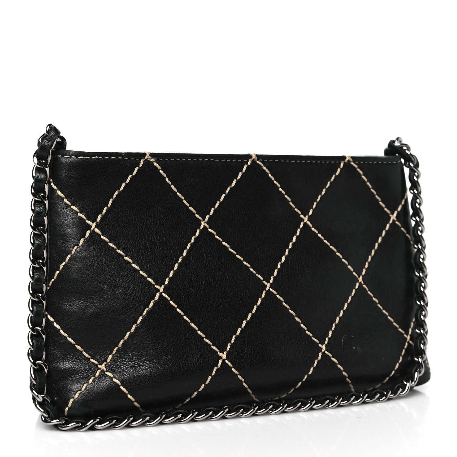 Chanel Lambskin Surpique Stitch Pochette Black 3 of 11