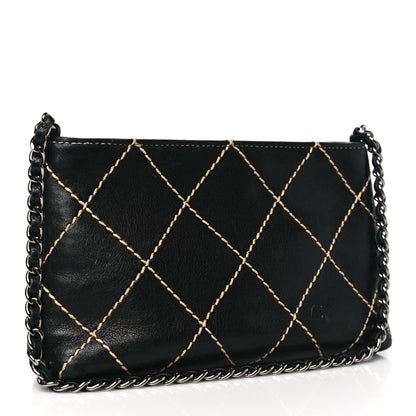 Chanel Lambskin Surpique Stitch Pochette Black 3 of 11