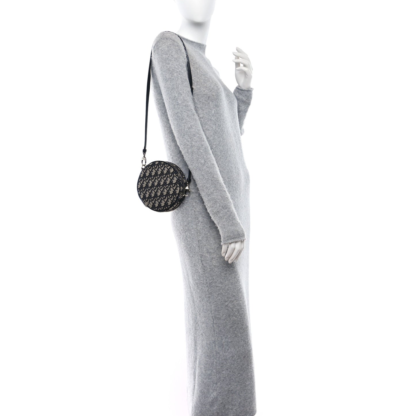 Oblique Jacquard Baby Ball Cross Body Bag Blue