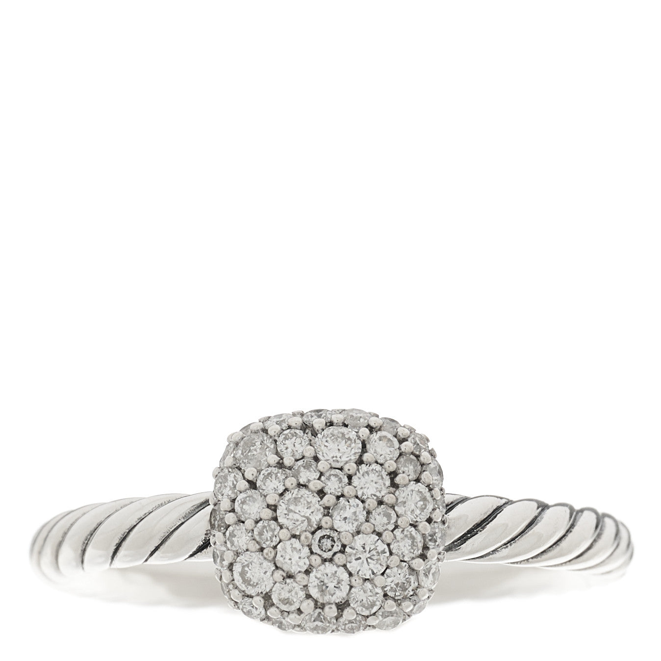 David Yurman Sterling Silver Diamond 8mm Petite Pave Ring 52 6 1 of 5
