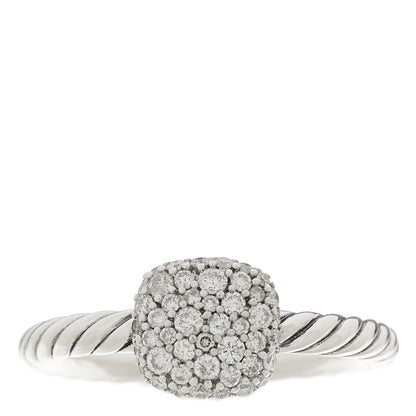 David Yurman Sterling Silver Diamond 8mm Petite Pave Ring 52 6 1 of 5