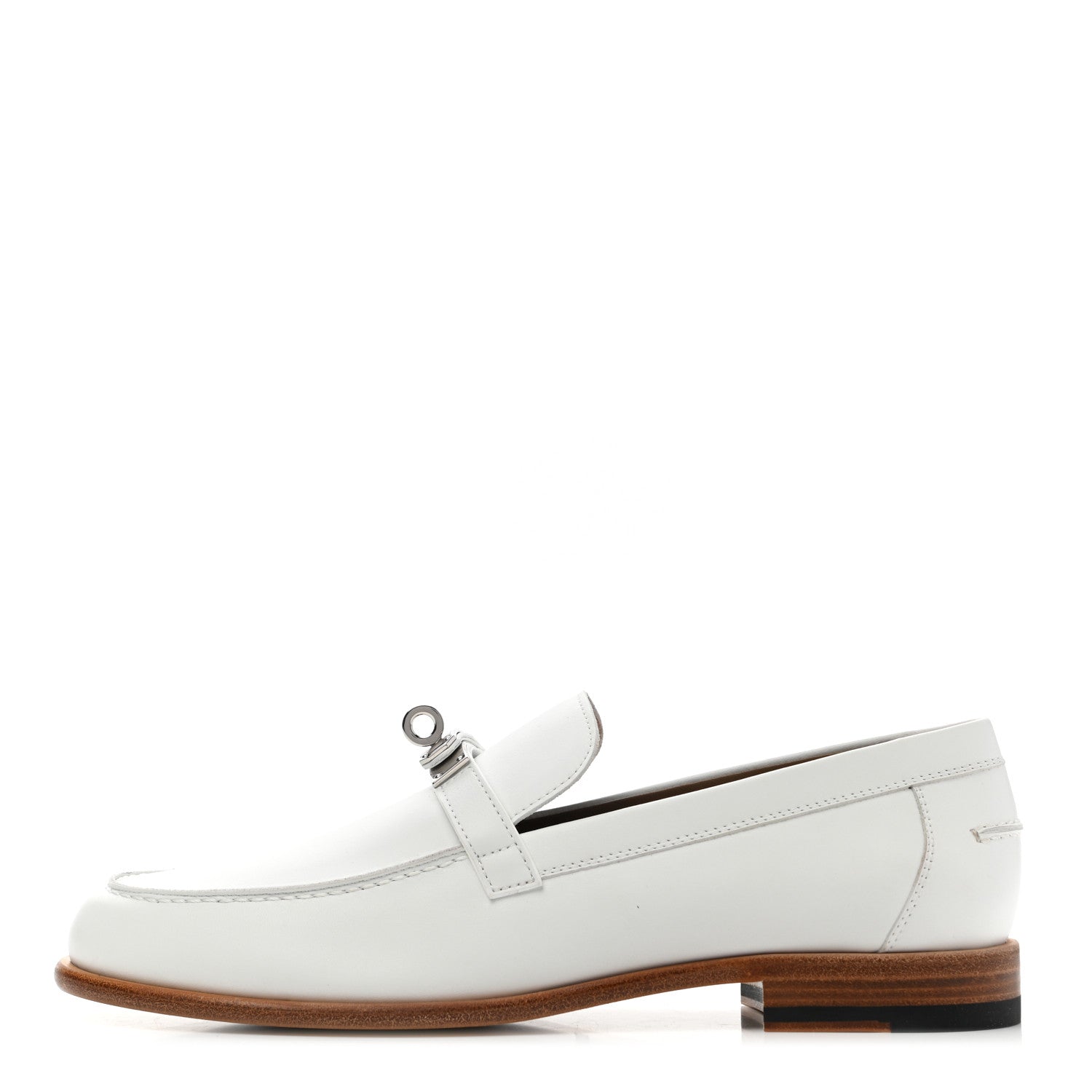 Hermes Calfskin Womens Destin Loafer 39 White 1 of 9