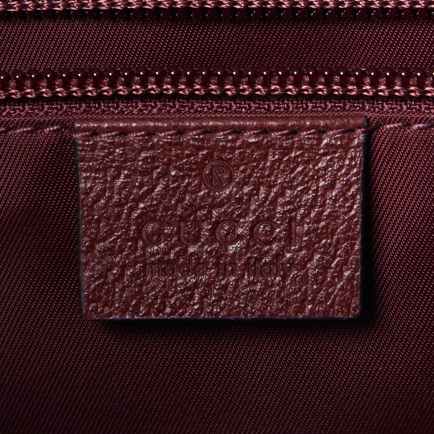 Gucci GG Monogram Script Logo Large Double Pocket Backpack Sahara Rubino Bordeaux 8 of 9