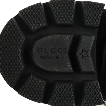 Gucci Tweed GG Monogram Lace Up Combat Ankle Boots 37.5 Black 8 of 9