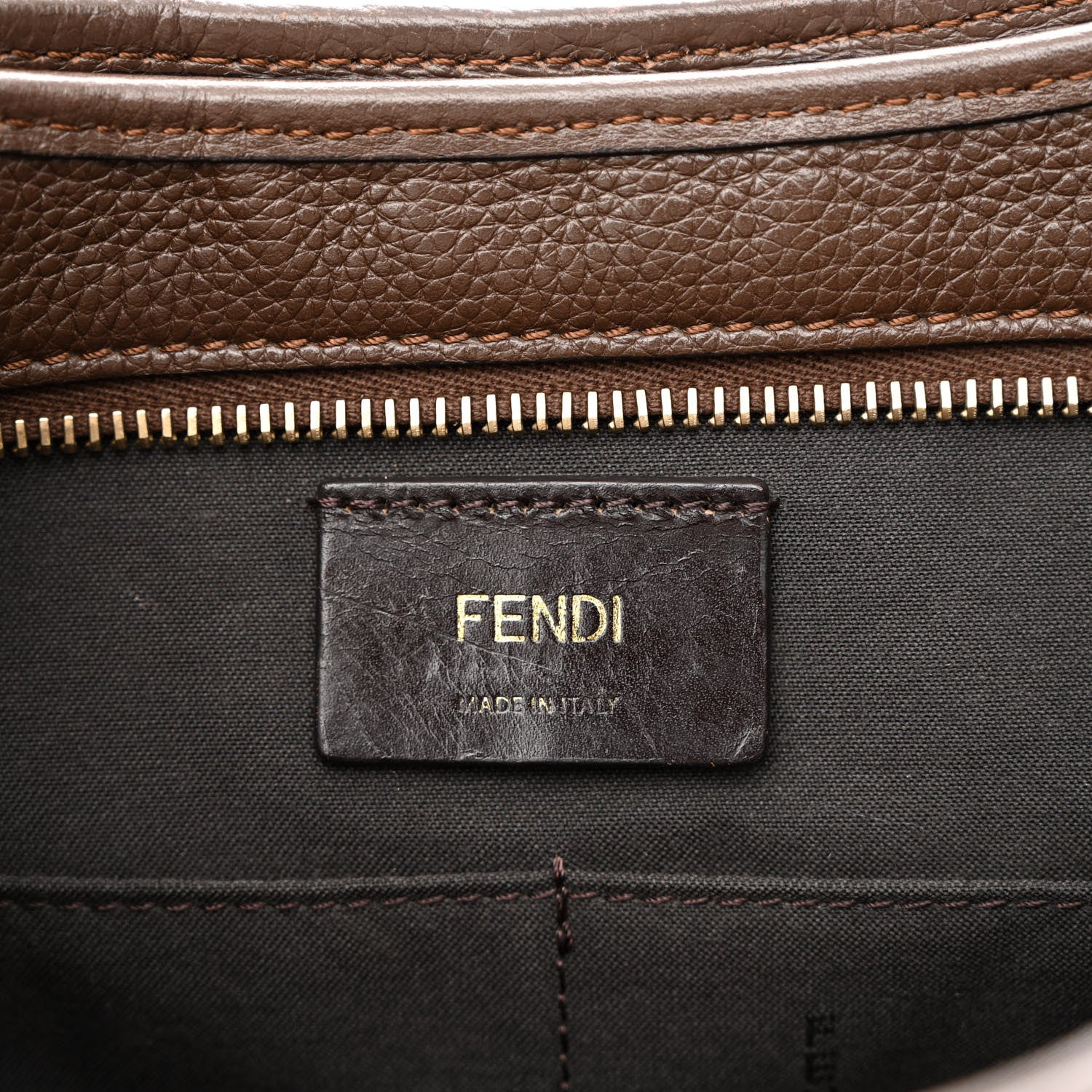 Fendi Zucca Vitello Artic Medium Shopping Tote Tobacco Castagna 6 of 12