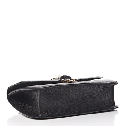 Valentino Garavani Pebbled Calfskin Medium Glam Lock Rockstud Flap Black 4 of 9