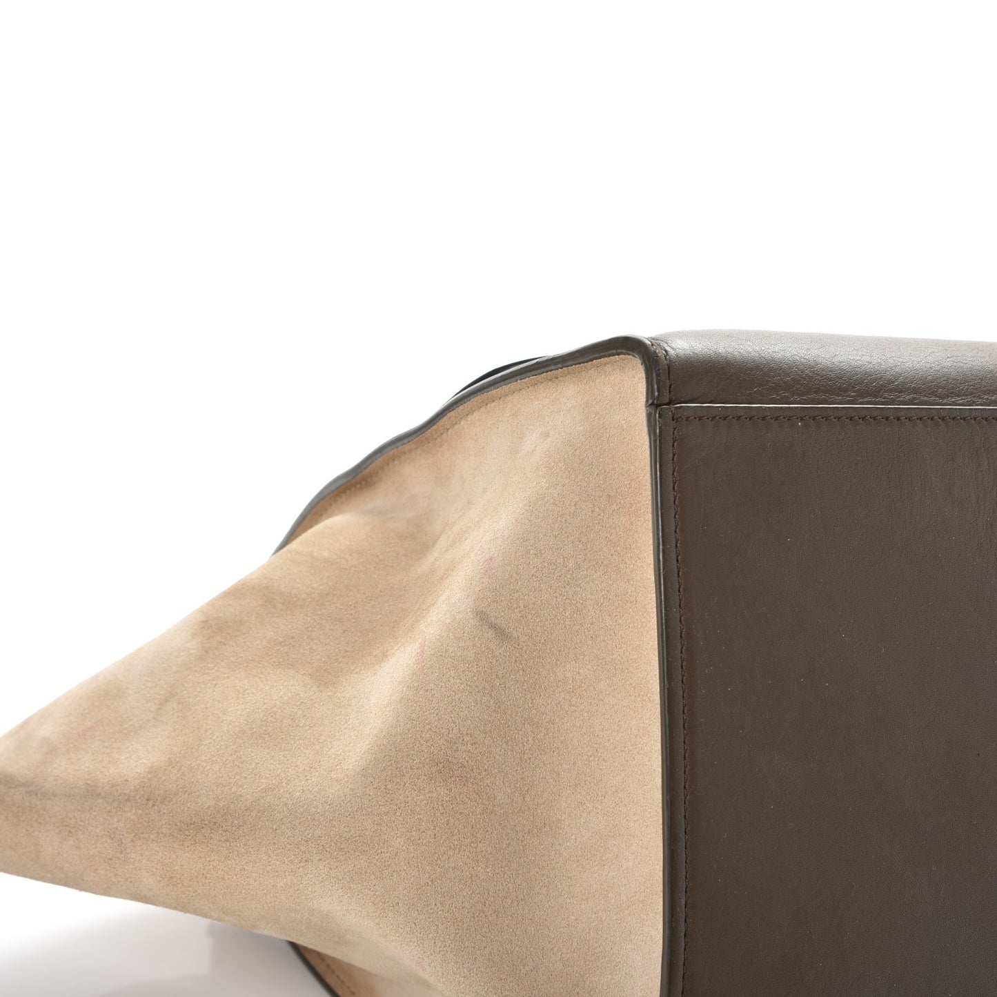 Calfskin Suede Tri-color Large Trapeze Olive