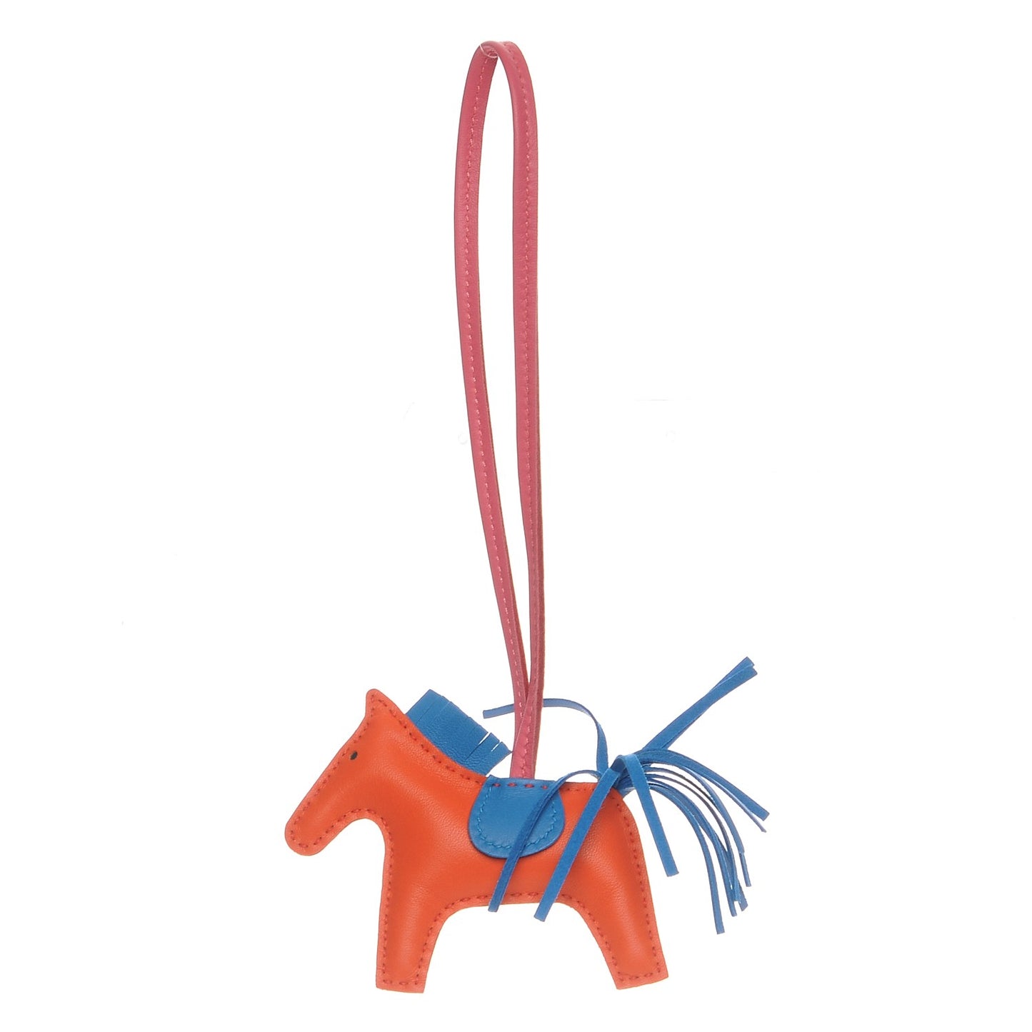 Milo Lambskin Grigri Rodeo Horse Bag Charm PM Orange Poppy Bleu Izmir Rose Azalee