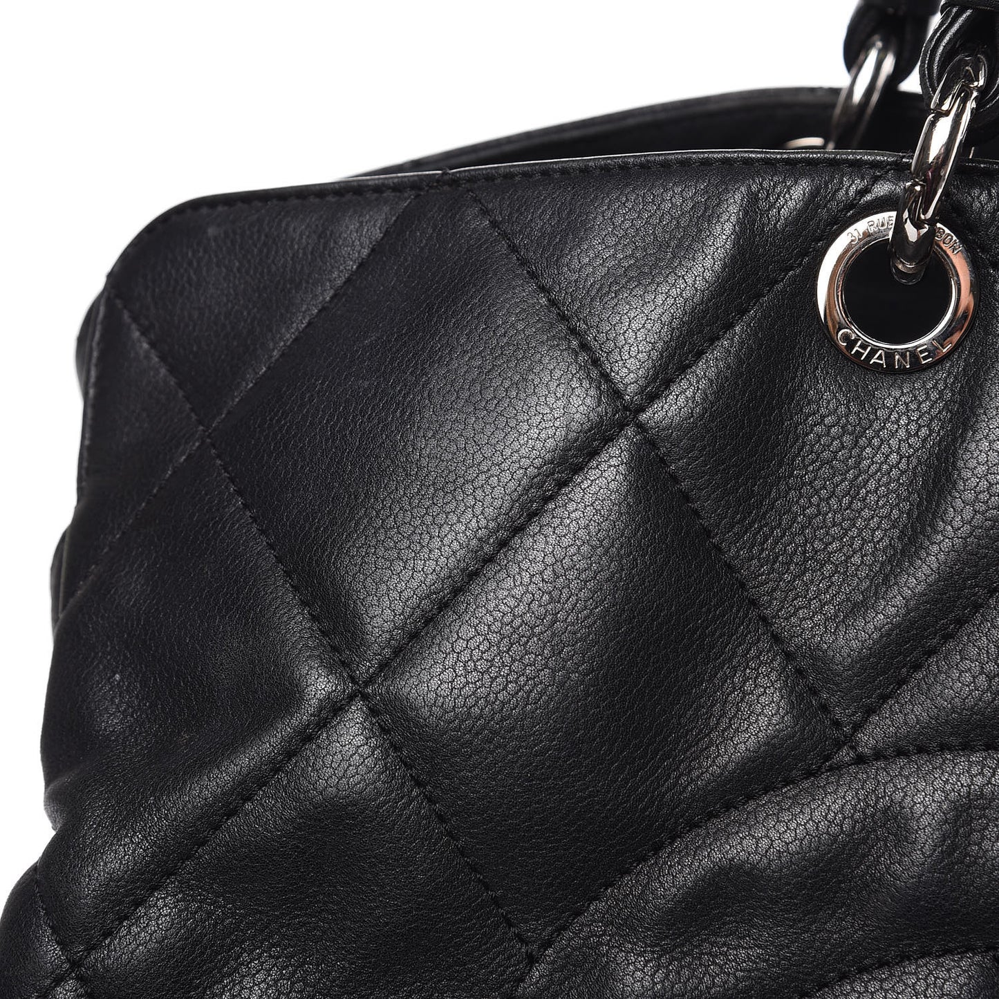 Soft Caviar Quilted Large Timeless Tote Black