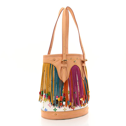 Louis Vuitton Monogram Multicolor Fringe Bucket White 3 of 10