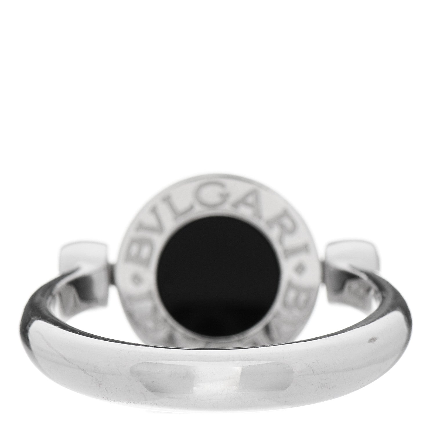 Bulgari 18K White Gold Diamond Black Onyx Bvlgari Bvlgari Flip Ring 52 6 3 of 8