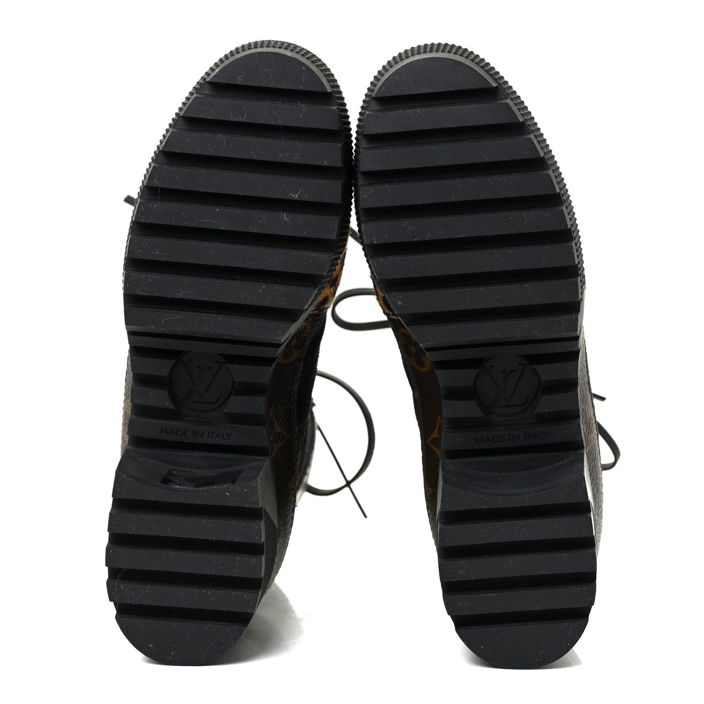 Suede Calfskin Monogram Laureate Platform Desert Boots 35.5 Black