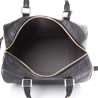 Louis Vuitton Calfskin Embossed Speedy Cube 30 Black 4 of 9