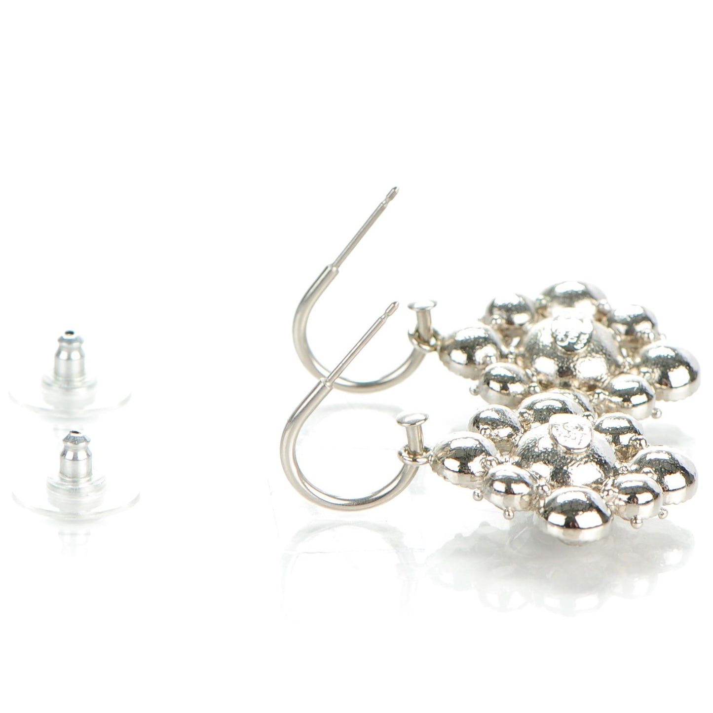 Crystal CC Earrings Silver