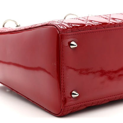 Christian Dior Patent Cannage Medium Lady Dior Red 9 of 10