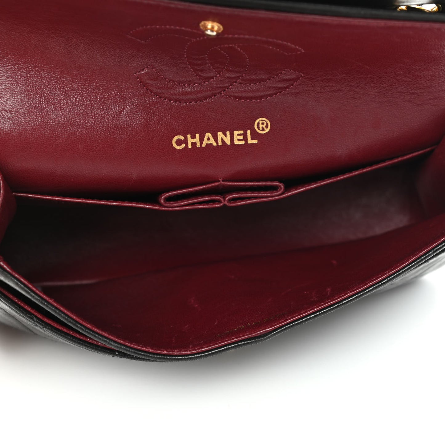 Lambskin Quilted Small Double Flap Black