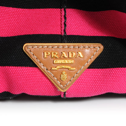 Prada Canapa Striped Tote Fuxia 9 of 9
