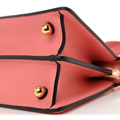Fendi Shiny Nappa Petite Peekaboo I SEE U Satchel Rosa Pesca 10 of 12