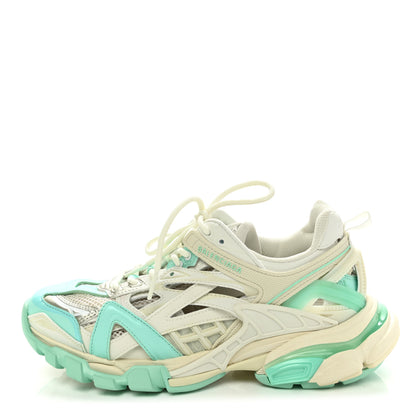 Balenciaga Rubber Mesh Tri-Color Womens Track.2 Open Sneakers 37 Mint Light Beige Grey 1 of 8