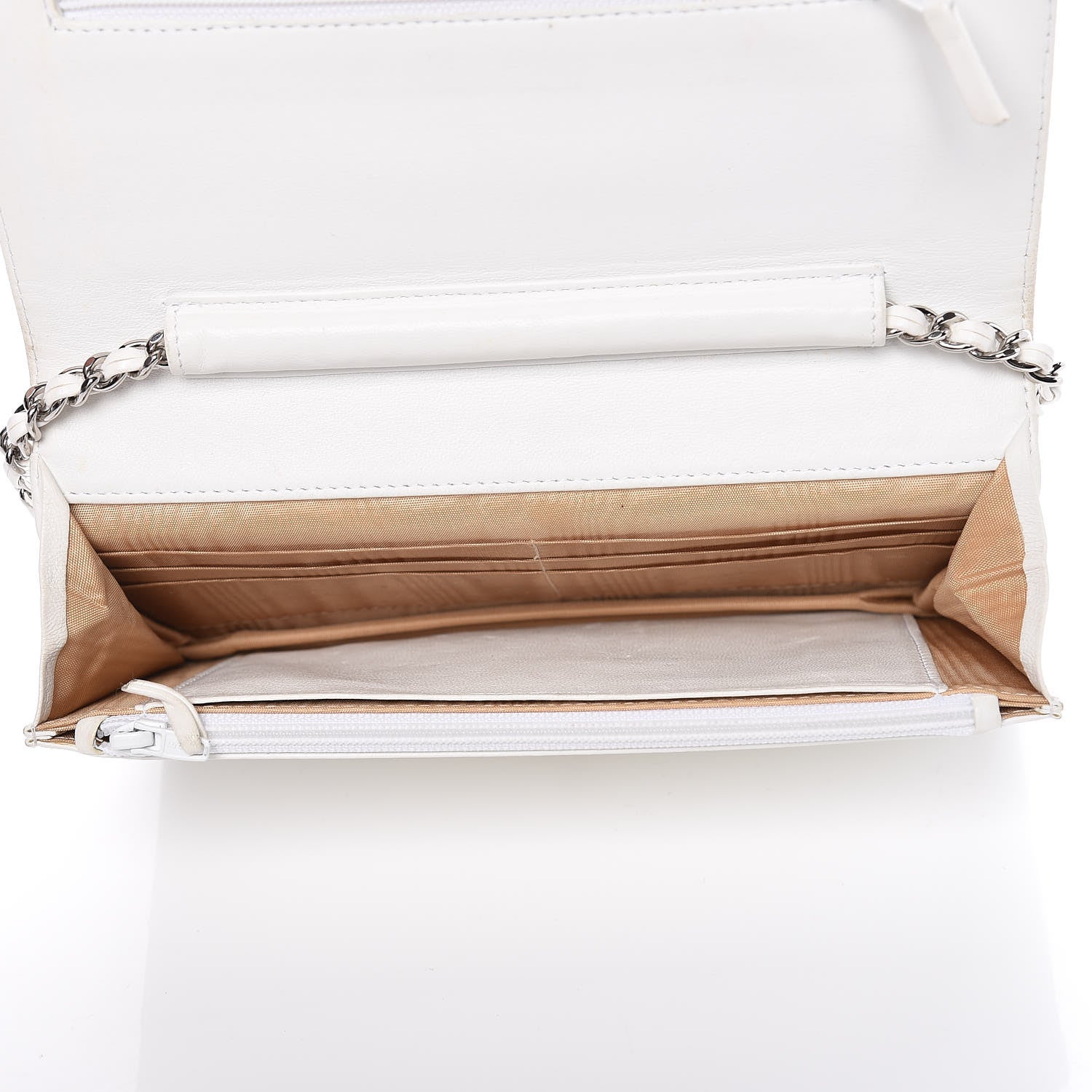 Chanel Caviar Timeless CC Wallet on Chain WOC White 5 of 18