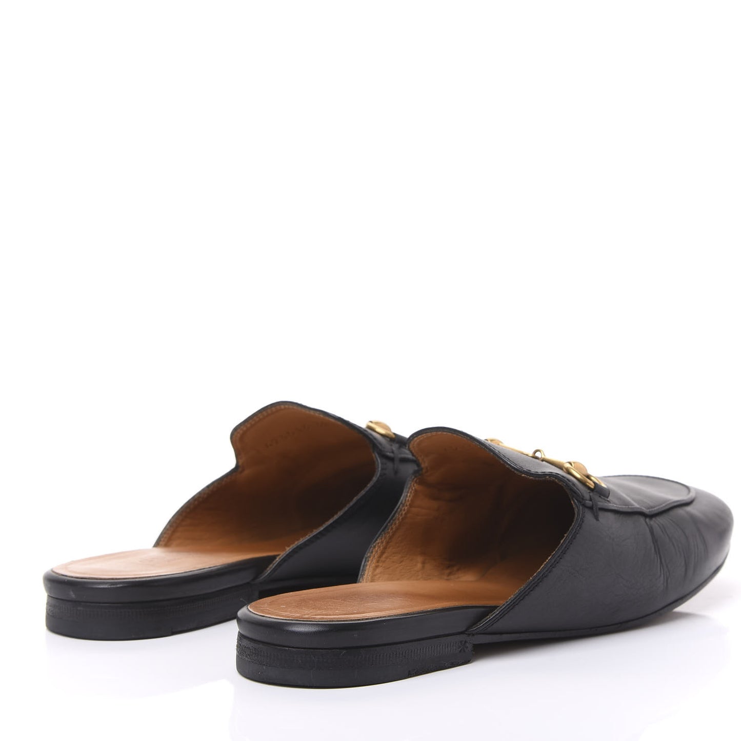 Calfskin Womens Princetown Slippers 38.5 Black