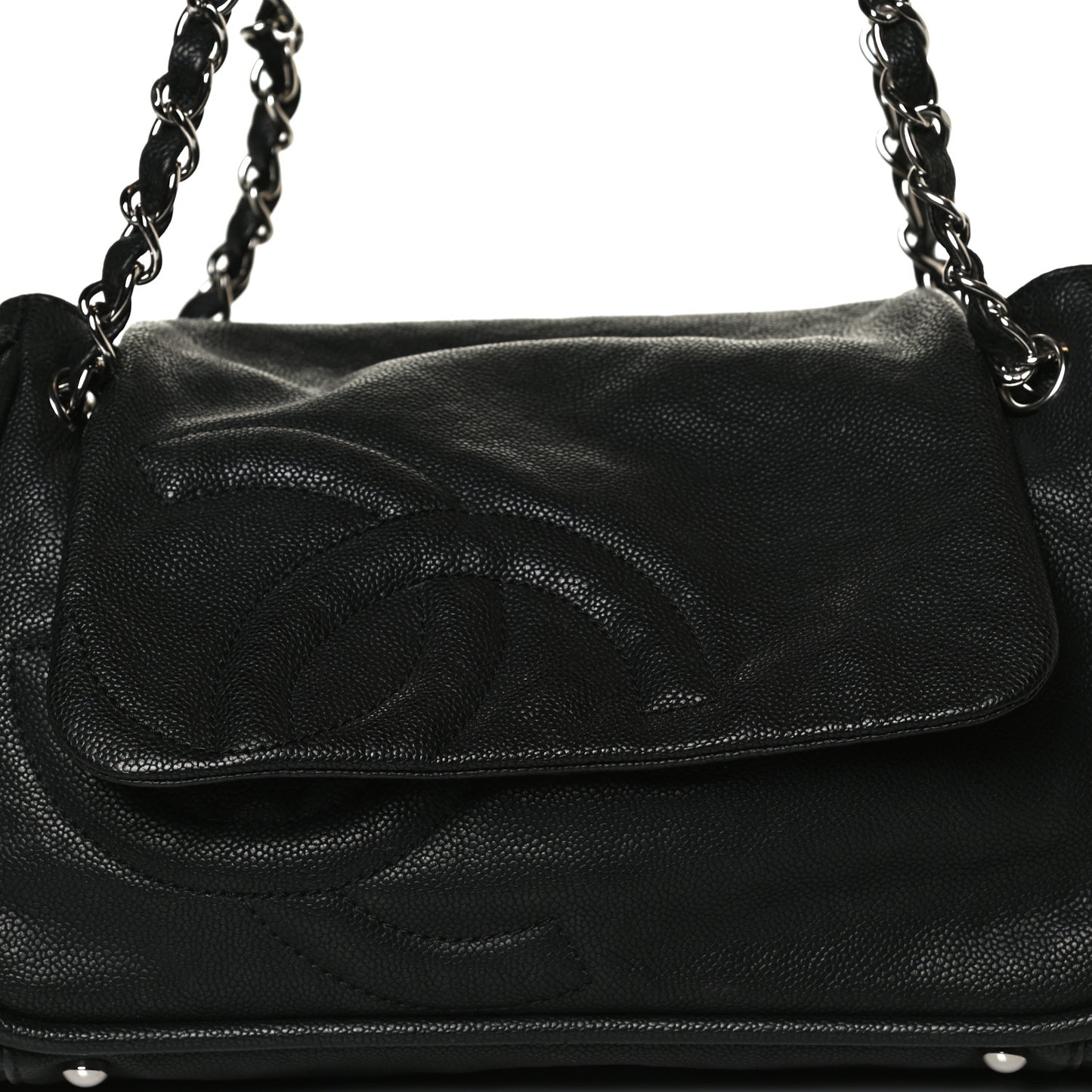 Caviar Diagonal Ligne Flap Black