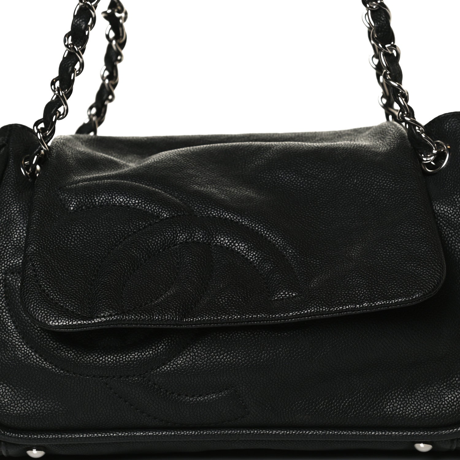 Chanel Caviar Diagonal Ligne Flap Black 8 of 12