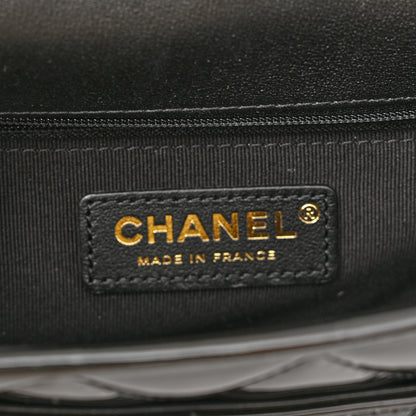 Chanel Patent Quilted Small School Memory Top Handle Flap Black 6 of 11