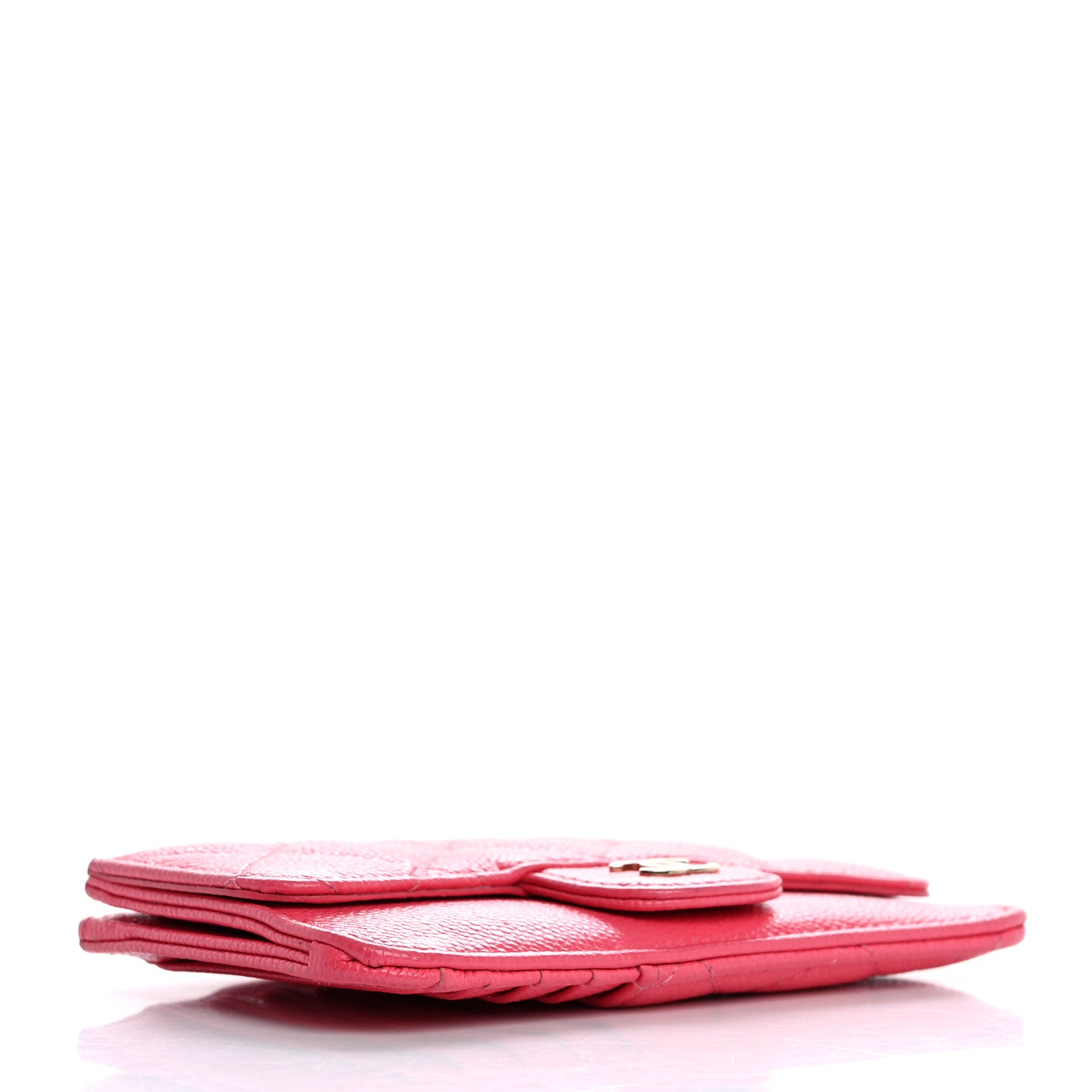 Chanel Caviar Quilted Flap Zip Card Holder Dark Pink 4 of 13