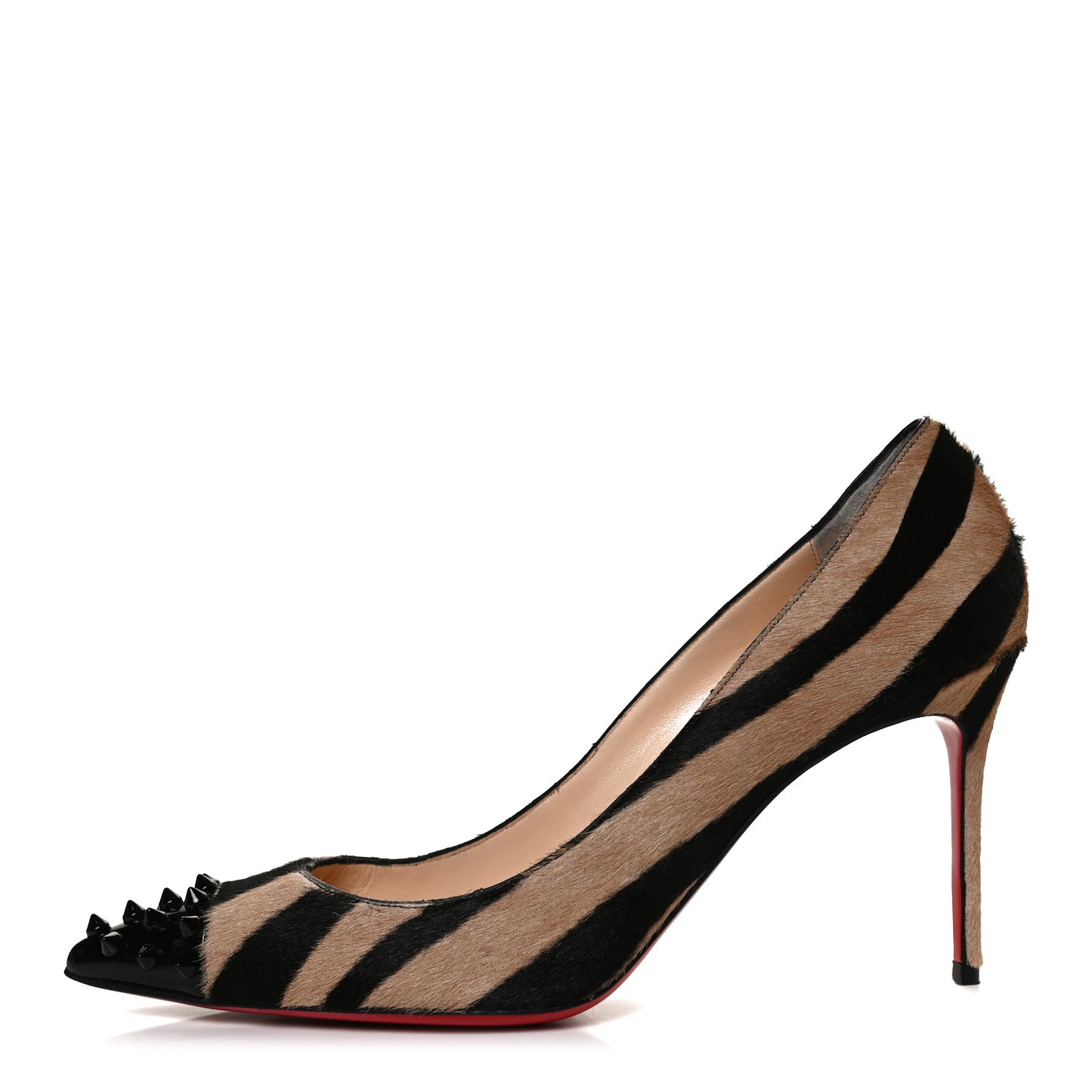 Calf Hair Patent Zebra Print Geo 85 Pumps 39.5 Dune Black