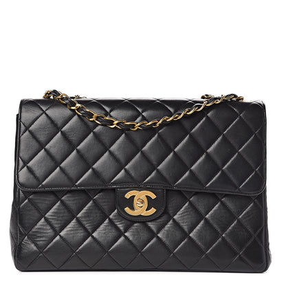 Chanel Lambskin Quilted Jumbo Single Flap Black 1 of 14